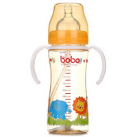 bobo 乐儿宝 经典系列 宽口径PPSU奶瓶 260ml 橙色 *2件