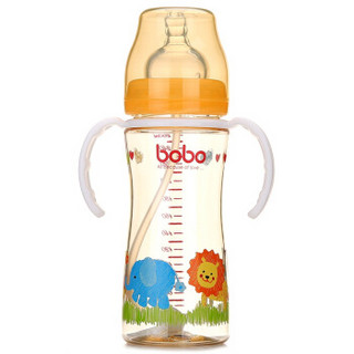 bobo 乐儿宝 经典系列 宽口径PPSU奶瓶 260ml 橙色