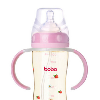 bobo 乐儿宝 小金瓶系列 宽口径PPSU奶瓶 300ml 红色