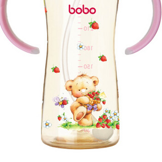 bobo 乐儿宝 小金瓶系列 宽口径PPSU奶瓶 300ml 红色