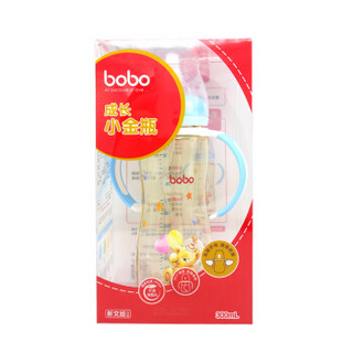 bobo 乐儿宝 小金瓶系列 宽口径PPSU奶瓶 300ml 蓝色