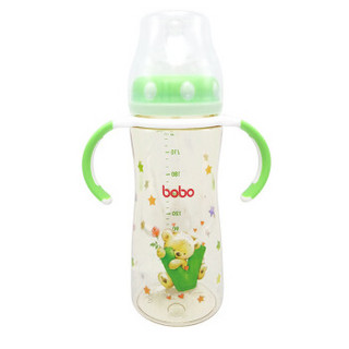 bobo 乐儿宝 小金瓶系列 宽口径PPSU奶瓶 260ml 绿色