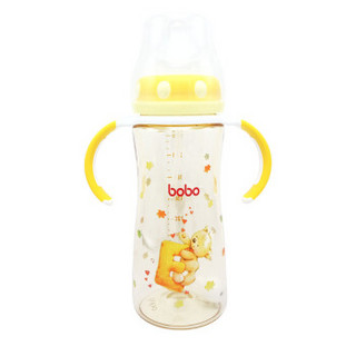 bobo 乐儿宝 小金瓶系列 宽口径PPSU奶瓶 260ml 黄色