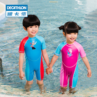 DECATHLON 迪卡侬 nabaiji 8388598儿童加厚保暖连体泳衣 粉色美人鱼 90cm