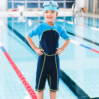 DECATHLON 迪卡侬 nabaiji 0059567 青少年连体防晒保暖泳衣 粉紫色 152cm