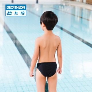 DECATHLON 迪卡侬 nabaiji 0075748 男童泳裤 140cm 平角深灰色