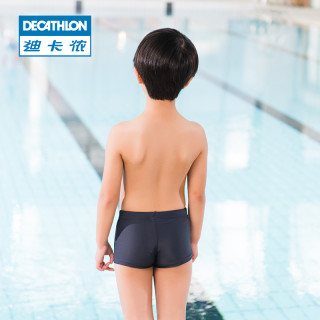 DECATHLON 迪卡侬 nabaiji 0075748 男童泳裤 140cm 平角深灰色