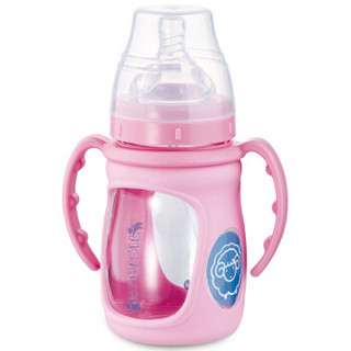 宽口径感温玻璃奶瓶 180ml 粉色