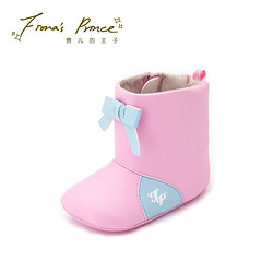 费儿的王子童鞋简约系列宝宝学步鞋秋冬女0一2岁婴儿软底保暖短靴