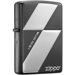 ZIPPO 之宝 ZBT-3-123 平行涂层蚀刻镀银 煤油防风火机 黑色