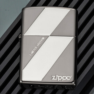 ZIPPO 之宝 ZBT-3-123 平行涂层蚀刻镀银 煤油防风火机 黑色