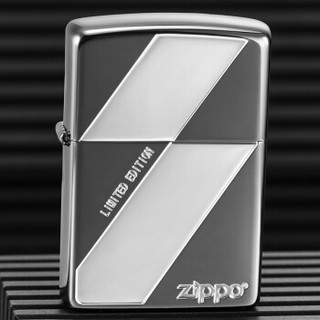 ZIPPO 之宝 ZBT-3-123 平行涂层蚀刻镀银 煤油防风火机 黑色