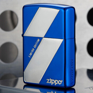 ZIPPO 之宝 ZBT-3-123 平行涂层蚀刻镀银 煤油防风火机 蓝色