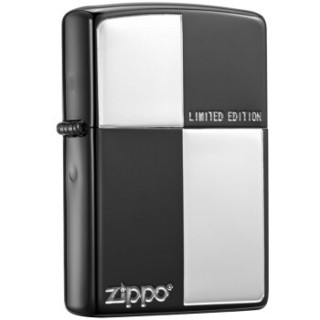 ZIPPO 之宝 ZBT-3-122 十字纹涂层蚀刻镀银 煤油防风火机 黑色