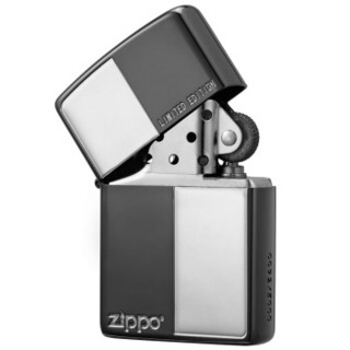 ZIPPO 之宝 ZBT-3-122 十字纹涂层蚀刻镀银 煤油防风火机 黑色