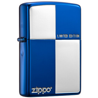 ZIPPO 之宝 ZBT-3-122 十字纹涂层蚀刻镀银 煤油防风火机 蓝色