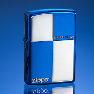 ZIPPO 之宝 ZBT-3-122 十字纹涂层蚀刻镀银 煤油防风火机 蓝色