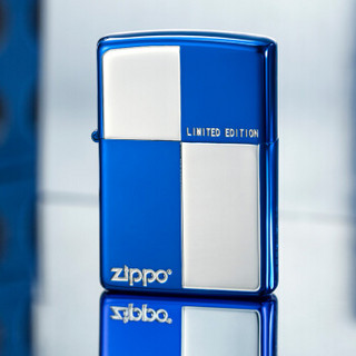 ZIPPO 之宝 ZBT-3-122 十字纹涂层蚀刻镀银 煤油防风火机 蓝色