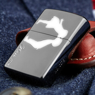 ZIPPO 之宝 ZBT-3-138 一吻定情 蚀刻镀银填充 煤油防风火机 黑色