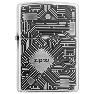 ZIPPO 之宝 ZBT-2-49 电路图 氧化镜面镀银浮雕 煤油防风火机 银色