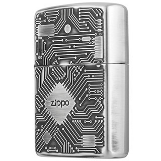 ZIPPO 之宝 ZBT-2-49 电路图 氧化镜面镀银浮雕 煤油防风火机 银色