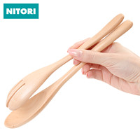 NITORI 勺子实木便携餐具 勺3*13.5cm