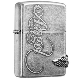 ZIPPO 之宝 ZBT-1-3 爱天使 蚀刻徽章 煤油防风火机 银色