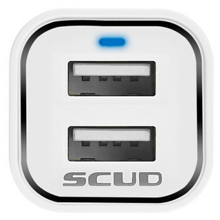 SCUD 飞毛腿 车载充电器 双USB/2.1A SC-622 银色