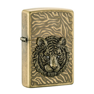 ZIPPO 之宝 ZBT-1-4 虎睛 仿古铜/银徽章 煤油防风火机 古铜