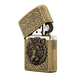 ZIPPO 之宝 ZBT-1-4 虎睛 仿古铜/银徽章 煤油防风火机 古铜