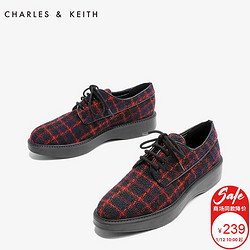 CHARLES＆KEITH CK1-70390195 女士厚底德比鞋
