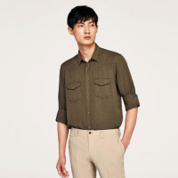 ZARA 06608306505 男士天丝衬衫