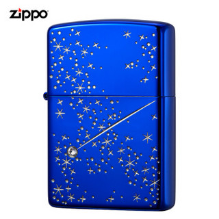 ZIPPO 之宝 ZBT-3-118 夜空中的星 镜面镀镍镀银填充 煤油防风火机 蓝色