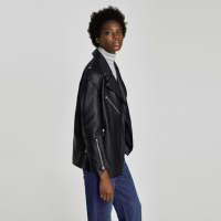 ZARA 03046228800 女款加绒仿皮夹克