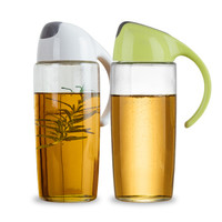 愉悦之家 自开合油壶 500ml 灰色+绿色 2