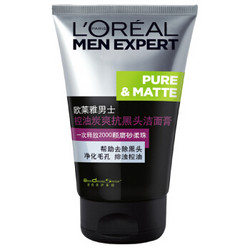 L‘OREAL PARIS 巴黎欧莱雅 男士控油炭爽抗黑头洁面膏  单支装 100ml