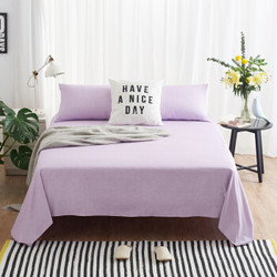 大朴（DAPU）床单家纺 A类床品 精梳纯棉斜纹床单 大双人被单 单件 紫色碎条纹 1.8米床 240*270cm *9件