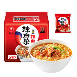 张新成推荐 农心（NONG SHIM） 辣白菜拉面 方便面 袋面速食零食品 五连包 120g*5包 *4件