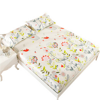 九洲鹿 抗菌床笠床罩 床垫保护套 双人床单床笠罩防滑床垫套床盖1.8x2米