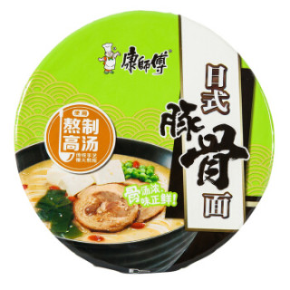 康师傅 熬制高汤 日式豚骨面 100g*12 12桶