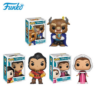 funko pop 美女与野兽周边迪士尼贝儿野兽加斯顿模型玩偶摆件公仔 *3件