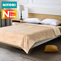 NITORI 吸湿发热系列 被头毯 棕色 180cm*200cm