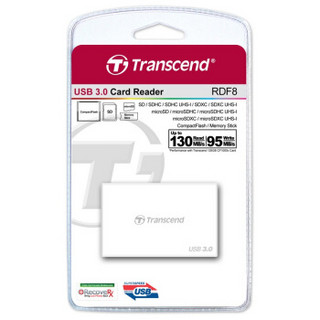 Transcend 创见 USB 3.0 RDF8 多功能读卡器 白色