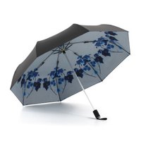 kobold 黑胶太阳伞 遮阳伞 女士三折晴雨伞 防晒轻便小黑伞 墨语