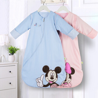 Disney baby 迪士尼宝宝 婴儿睡袋 防踢被 拉链可脱袖睡袋 粉色 0-2岁 右斜襟可脱袖