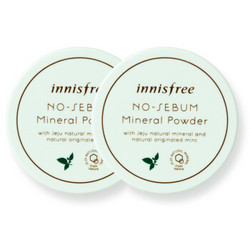 有券的上：悦诗风吟 Innisfree 轻薄透气裸妆控油定妆矿物质散粉带粉扑 5gx2 网红明星同款 （新老包装随机发货） *2件