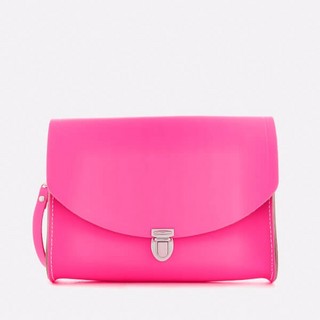 The Cambridge Satchel LARGE PUSH 女款斜挎包 荧光粉