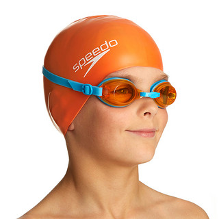 speedo 速比涛 8093021288 青少年泳镜泳帽套装 橘色/天蓝