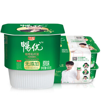 bright 光明 畅优 植物乳杆菌 风味发酵乳饮 原味酸奶 100g 12杯