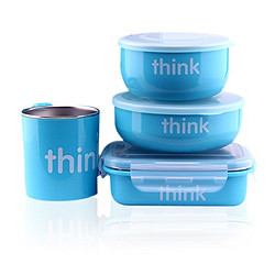 thinkbaby 辛克宝贝 不锈钢儿童餐具套装 蓝色 +凑单品